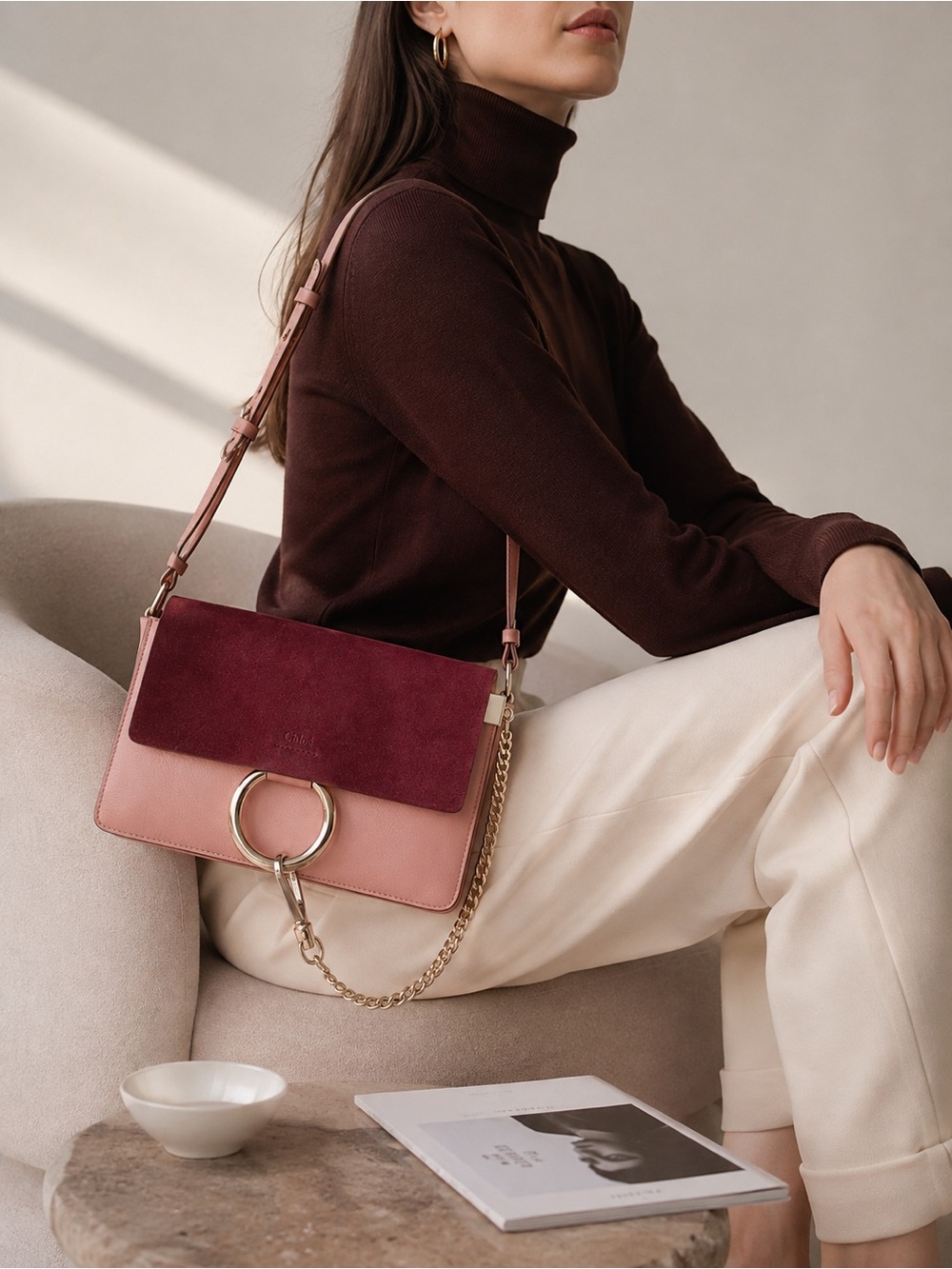 Chloé Small Faye Crossbody Bag – Pink & Plum